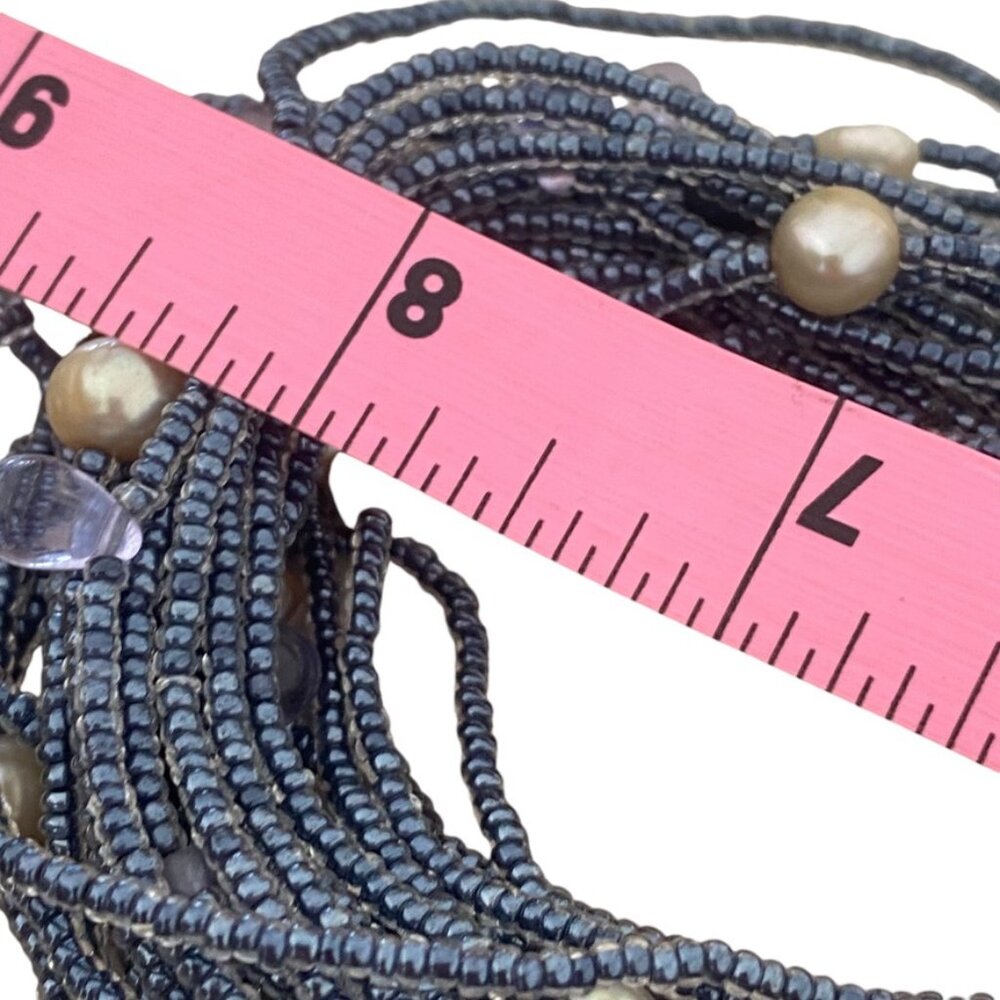 Vintage Tanner Chucnky multistrand necklace with freshwater pearls blue Iconic - Picture 14 of 16
